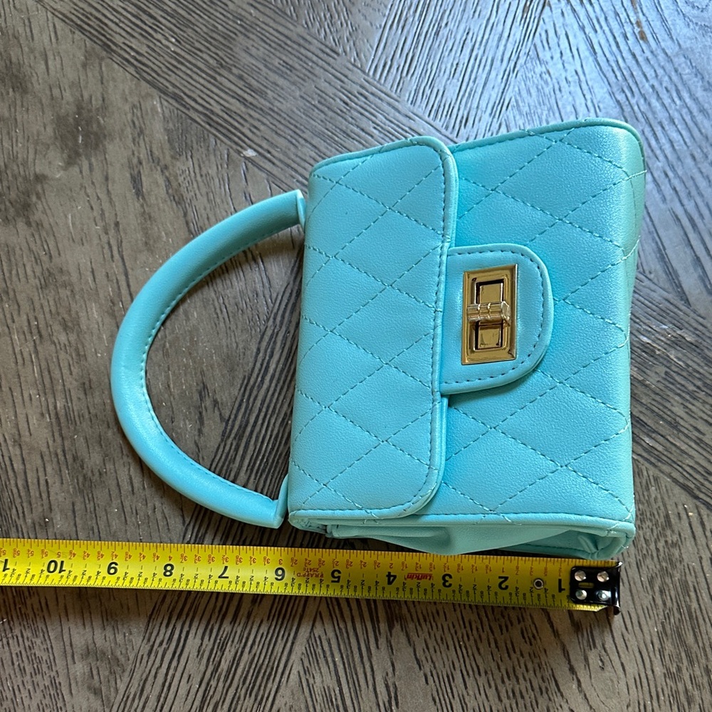 Aqua Quilted Small Handbag - Picture 7 of 12